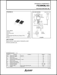 FS30KMJ-03 datasheet: 30A power mosfet for high-speed switching use FS30KMJ-03