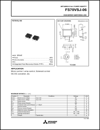 FS70VSJ-06 datasheet: 70A power mosfet for high-speed switching use FS70VSJ-06