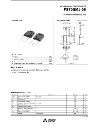 FS70SMJ-06 datasheet: 70A power mosfet for high-speed switching use FS70SMJ-06