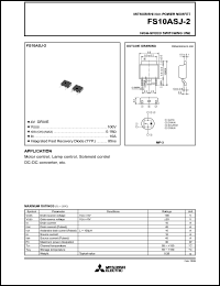 FS10ASJ-2 datasheet: 10A power mosfet for high-speed switching use FS10ASJ-2