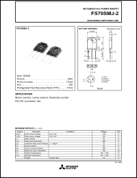 FS70SMJ-2 datasheet: 70A power mosfet for high-speed switching use FS70SMJ-2