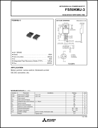 FS50KMJ-3 datasheet: 50A power mosfet for high-speed switching use FS50KMJ-3