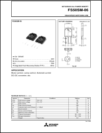 FS50SM-06 datasheet: 50A power mosfet for high-speed switching use FS50SM-06