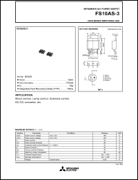 FS10AS-2 datasheet: 10A power mosfet for high-speed switching use FS10AS-2