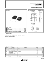 FS50SM-3 datasheet: 50A power mosfet for high-speed switching use FS50SM-3