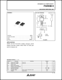 FS5KM-5 datasheet: 5A power mosfet for high-speed switching use FS5KM-5