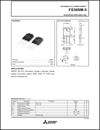 FS30SM-5 datasheet: 30A power mosfet for high-speed switching use FS30SM-5