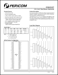 PI3B33X257 datasheet: 3.3V, 24:12 mux/demux bus switch PI3B33X257