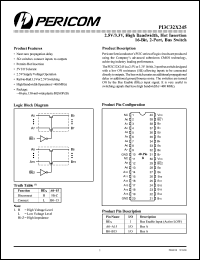 PI3C32X245 datasheet: 2.5/3.3V, high bandwidth, hot insertion 16-bit, 2-port bus switch PI3C32X245