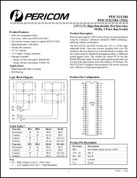 PI3C32X384A datasheet: 2.5/3.3V, high bandwidth, hot insertion 20-bit, 2-port bus switch PI3C32X384A