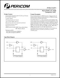 PI74LCX16373V datasheet: Fast CMOS 3.3V 16-bit transparent latch PI74LCX16373V