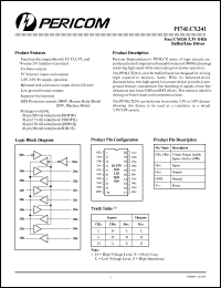 PI74LCX241S datasheet: Fast CMOS 3.3V 8-bit buffer/line driver PI74LCX241S