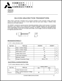 2N2647 datasheet: 30V Silicon unijonction transistor 2N2647