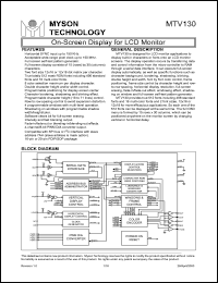 MTV130P datasheet: On-screen-display  for LCD monitor MTV130P