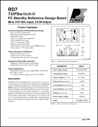 RD7 datasheet: PC standby reference design board, 90 to 375 VDC input, 5,5W output RD7