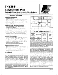 TNY256G datasheet: Energy efficient, low power off-line switcher TNY256G