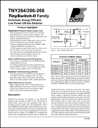 TNY264G datasheet: Energy efficient, low power off-line switcher TNY264G