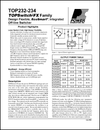 TOP233Y datasheet: Design elexible, integrated off-line switcher TOP233Y