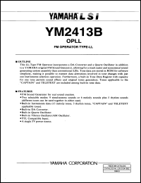 YM2413B datasheet: FM operator type-LL YM2413B