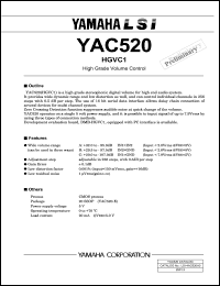 YAC520-E datasheet: 5V High grade volume control YAC520-E