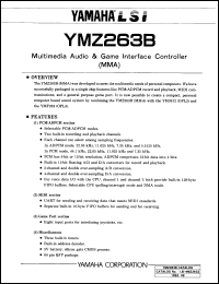YMZ263B datasheet: Multimedia audio and game interface controller (MMA) YMZ263B
