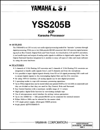 YSS205B-F datasheet: KP karaoke processor YSS205B-F