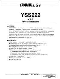 YSS222-D datasheet: KPB karaoke processor B YSS222-D