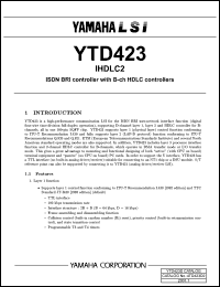 YTD423 datasheet: ISDN BRI controller with B-ch HDLC controller YTD423