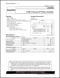 LA4445 datasheet: 5.5W 2-channel AF power amplifier LA4445