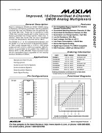 DG407DJ datasheet: Improved, dual 8-channel CMOS analog multiplexer DG407DJ