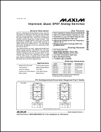 DG444C/D datasheet: Improved, quad, SPST analog switch DG444C/D