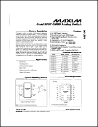 HI4-0201-8 datasheet: Quad SPST CMOS analog switch HI4-0201-8