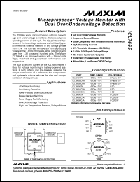 ICL7665CJA datasheet: Microprocessor voltage monitor with dual overvoltage and undervoltage detection ICL7665CJA