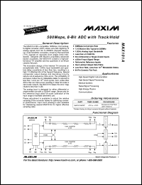 MAX106CHC datasheet: 5V, 600Msps, 8-bit ADC with on-chip 2.2GHz bandwidth track/hold amplifier MAX106CHC