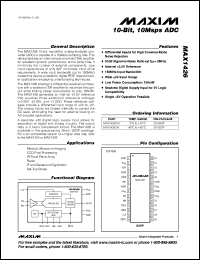 MAX1458C/D datasheet: 1%-accurate, digitally trimmed senor signal conditioner. MAX1458C/D