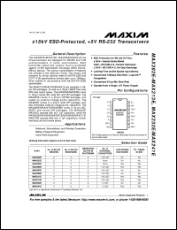 MAX212CAG datasheet: +3V-powered, low-power, true RS-232 tranceiver. MAX212CAG