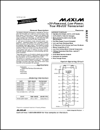 MAX221CUE datasheet: +5V, 1microA, single RS-232 transceiver with AutoShutdown. MAX221CUE