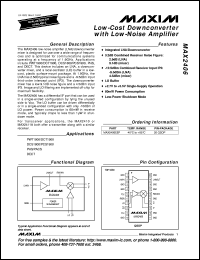 MAX2430ISE datasheet: Low-voltage, silicon RF power amplifier/predriver. MAX2430ISE