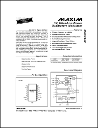 MAX2511EEI datasheet: Low-voltage IF transceiver with limiter and RSSI. MAX2511EEI