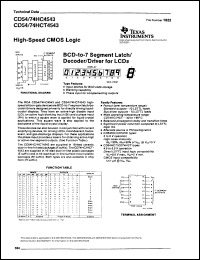 CD74HC4543E datasheet:  HIGH SPEED CMOS LOGIC BCD-TO-7 SEGMENT LATCH/DECODER/DRIVER FOR LCDS CD74HC4543E