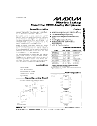 MAX332MJE datasheet: Quad SPST CMOS analog switch. MAX332MJE