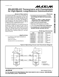MAX3325CAI datasheet: 3V dual RS-232 transceiver with LCD supply and contrast controller. MAX3325CAI