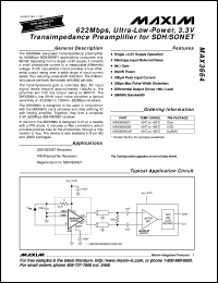 MAX3675E/D datasheet: 622Mbps, low-power, 3.3V clock-recovery and data-remiting IC with limiting amplifier. MAX3675E/D