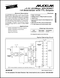 MAX3751CEE datasheet: +3.3V, 1.0625Gbps, fibre channel port bypass IC. MAX3751CEE