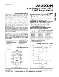 MAX3866E/D datasheet: 2.5Gbps, +3.3V combined transimpedance/limiting amplifier. MAX3866E/D