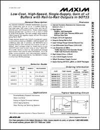 MAX4074BJEUK-T datasheet: Micropower, Rail-to-Rail, fixed-gain, single, GainAmp op amp. Inverting gain 49V/V, noniverting gain 50V/V, -3dB BW 50kHZ. MAX4074BJEUK-T