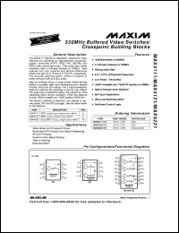 MAX4137EWG datasheet: 1-input/4-output video distribution amplifier. Fixed gain of 2V/V, 185MHz -3dB bandwidth. MAX4137EWG