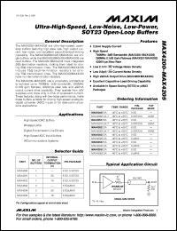 MAX4255EUK-T datasheet: Single, single-supply operation +2.4V to 5.5V, low-noise, low-distortion, Rail-to-Rail op amp. Gain bandwidth 22MHz, min stable gain 10V/V. MAX4255EUK-T