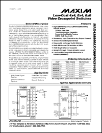 MAX442CSA datasheet: 140MHz unity-gain bandwidth, 2-channel video multiplexer/amplifier. MAX442CSA