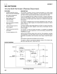 UCC5617DWP datasheet:  LOWEST CAPACITANCE 18-LINE 5V SE TERMINATOR FOR SCSI THROUGH ULTRA SCSI WITH INVERTED SENSING UCC5617DWP